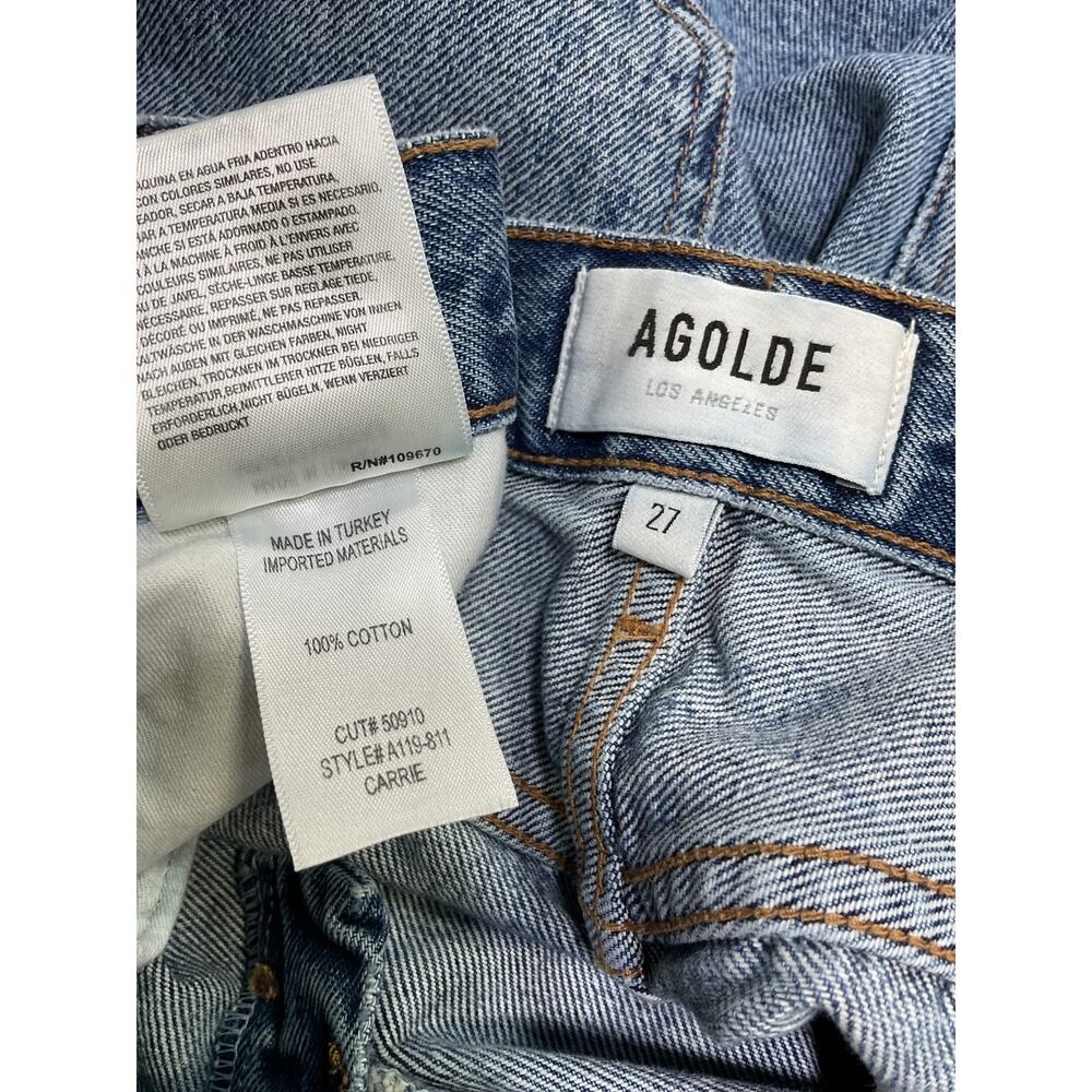 Agolde High Rise Blue Carrie Bermuda Shorts Size 27 - Picture 4 of 4